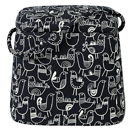 Marci Bird Flock Purse Storage Ottoman